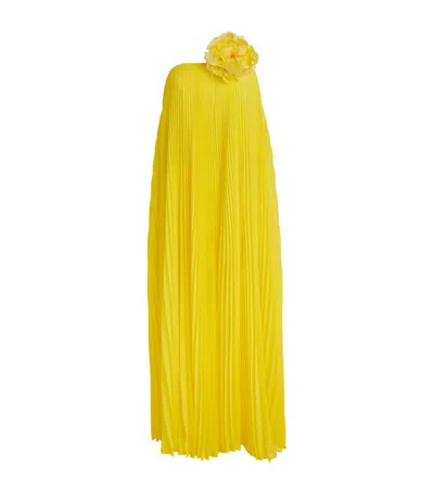 Max Mara Chiffon Bustier Jumpsuit In Lemon