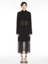 Max Mara Chiffon Flounced Blouse In Black