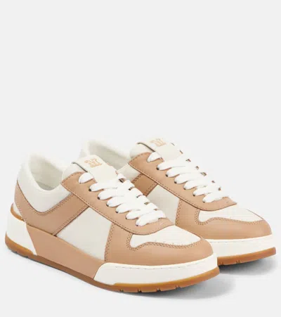 Max Mara Sneakers Chill Aus Leder In Beige
