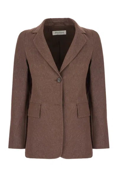 MAX MARA CHOCOLATE COTTON BLAZER