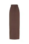 Max Mara Women's Pianosa - Denim-effect Cotton Skirt In Marrone