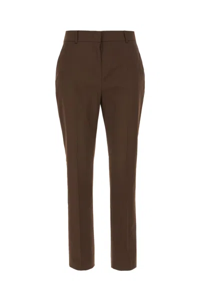 MAX MARA CHOCOLATE STRETCH COTTON PANTS