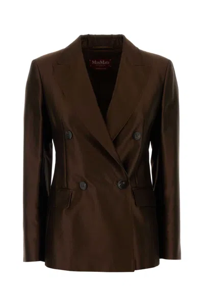 Max Mara Chocolate Taffeta Peccati Blazer In Brown