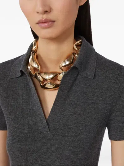 Max Mara Chunky Curb-chain Necklace In Gold