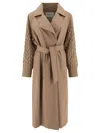 Max Mara Womens Camel Cicladi Belted-waist Wool And Cotton Coat In Brown