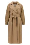 Max Mara Womens Camel Cicladi Belted-waist Wool And Cotton Coat