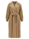 Max Mara Womens Camel Cicladi Belted-waist Wool And Cotton Coat