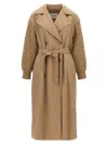 Max Mara Womens Camel Cicladi Belted-waist Wool And Cotton Coat In Beige