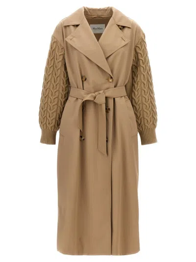 Max Mara Cicladi' Trench Coat In Brown