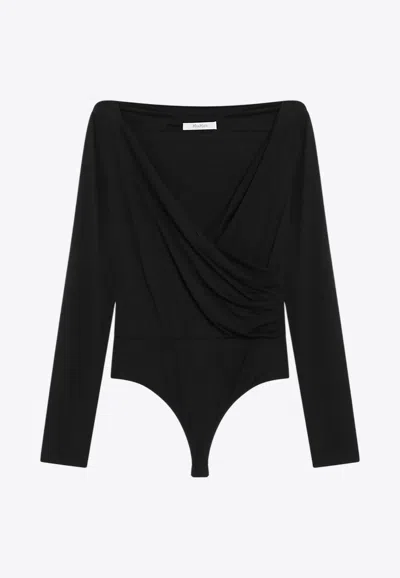 MAX MARA CICLADI V-NECK DRAPED BODYSUIT