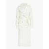 Max Mara Waterproof Gabardine Wool Windbreaker In White