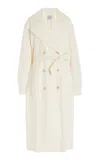 Max Mara Cicladi Wool Trench Coat In Ivory