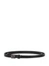 Max Mara Leather Logo Belt In Black