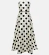 Max Mara Long Strapless Dress Polka Dots In Multicoloured