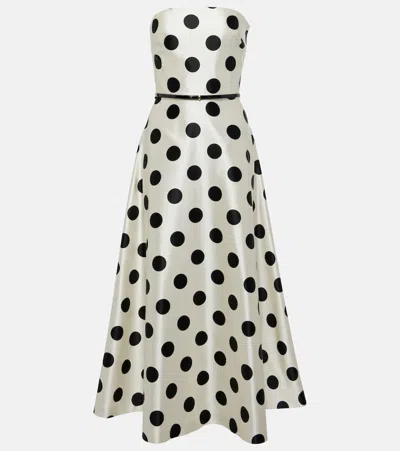 Max Mara Cippo Polka-dot Cotton And Silk Maxi Dress In Multicoloured