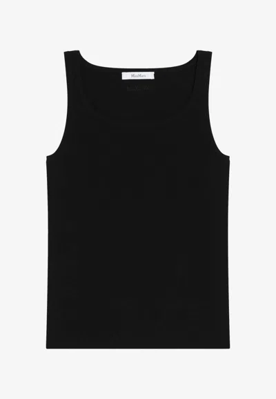 Max Mara Cippo Ribbed Tank Top In Black