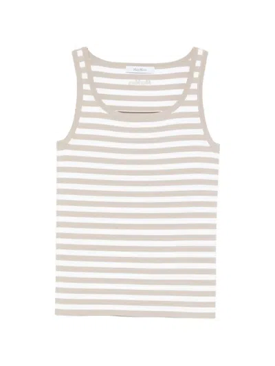 Max Mara Cippo Striped Top In Gold