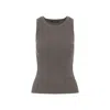Max Mara Sleeveless Ribbed Knit Top In Wool-cashmere Blend In Gray