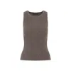 Max Mara Sleeveless Ribbed Knit Top In Wool-cashmere Blend In Gray