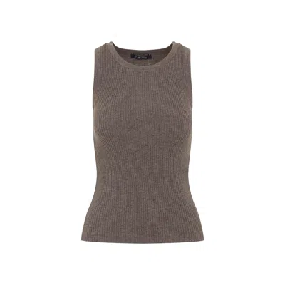 Max Mara Cipro Knit Tank Top In Gray