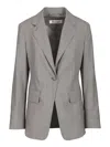 Max Mara Flap Pockets Long Sleeves Notched Lapels Jackets In Gray