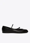 Max Mara Circus Double-strap Ballerina Shoes In Black