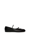 Max Mara Circus Double-strap Nappa Leather Ballet Flats In Black