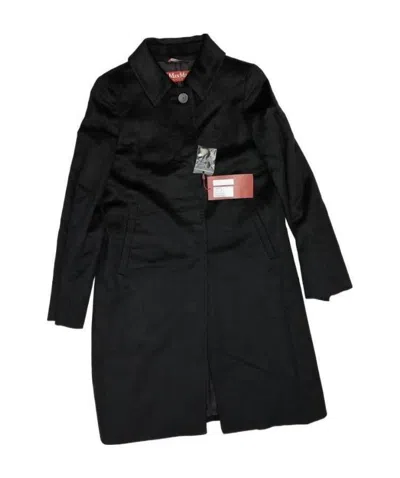 Max Mara Ciro Logo Coat In Black