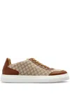Max Mara Embroidered Canvas Sneakers Contrast Panels In White