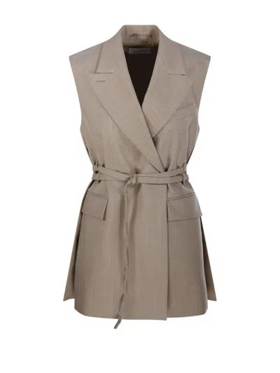 Max Mara Ciurma Sleeveless Blazer In Gray
