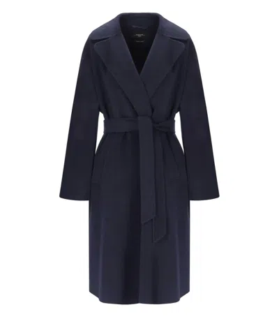 Max Mara Civada Blue Belted Coat