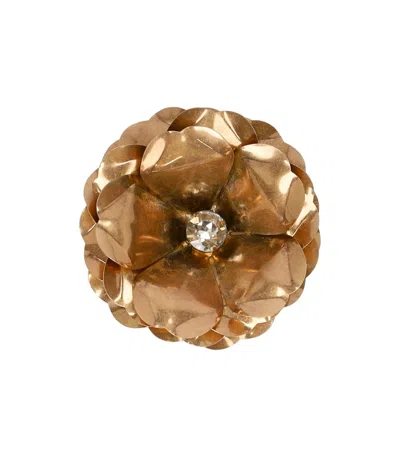 Max Mara Civada Bronze Brooch In Brown