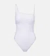 Max Mara Womens White Clara Asymmetric Swimsuit In White