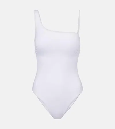 Max Mara Clara Asymmetric Swimsuit In White
