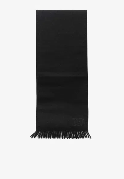 Max Mara Clara Camel Scarf In Black