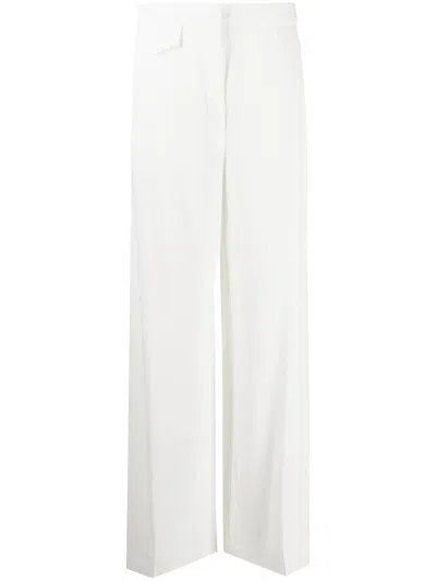 Max Mara Clarion High-rise Wide-leg Trousers In 白色