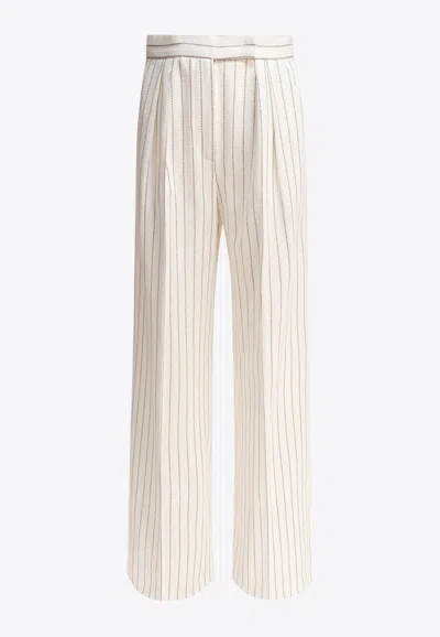 MAX MARA CLARION PINSTRIPED STRAIGHT-LEG PANTS