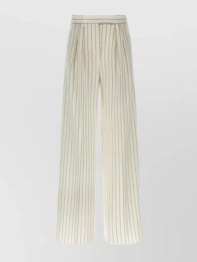 MAX MARA "CLARION" PLEATED WIDE LEG TROUSERS WITH STRIPED PATTERN