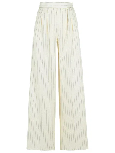 MAX MARA MAX MARA 'CLARION' WHITE COTTON BLEND PANTS WOMEN