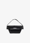 Max Mara Clasp Leather Shoulder Bag In Black