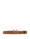 Max Mara Logo-buckle Belt In Brown