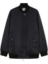 Max Mara Classic Bomber Jacket With Smooth Finish In Blue