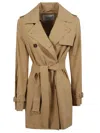 Max Mara Landa Cotton Canvas Mackintosh In Neutral