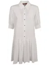 Max Mara Classic Button-down Dress With Puff Sleeves