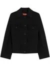 Max Mara Classic Button-up Jacket With Structured Collar In Black