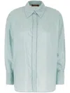 Max Mara Light Blue Polyester Blend Shirt In 蓝色