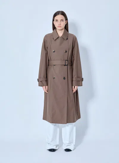 Max Mara Classic Cotton Trench Coat In Brown