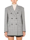 Max Mara Tailored Double-breasted Jacket Featuring Back Vent In Blue