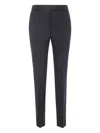 Max Mara Studio Straight Cady Black Trousers In Black