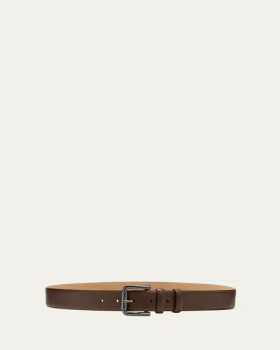 Max Mara Classic Leather Belt In Brown
